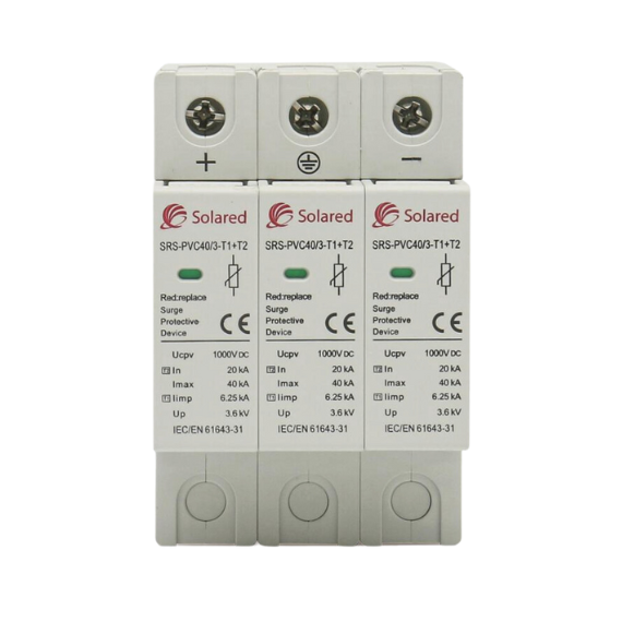 Solared - Túlfesz levezető SPD SRS DC Tl+T2 3P 1000V6.25kA 1 Solared - Túlfesz levezető SPD SRS DC Tl+T2 3P 1000V6.25kA